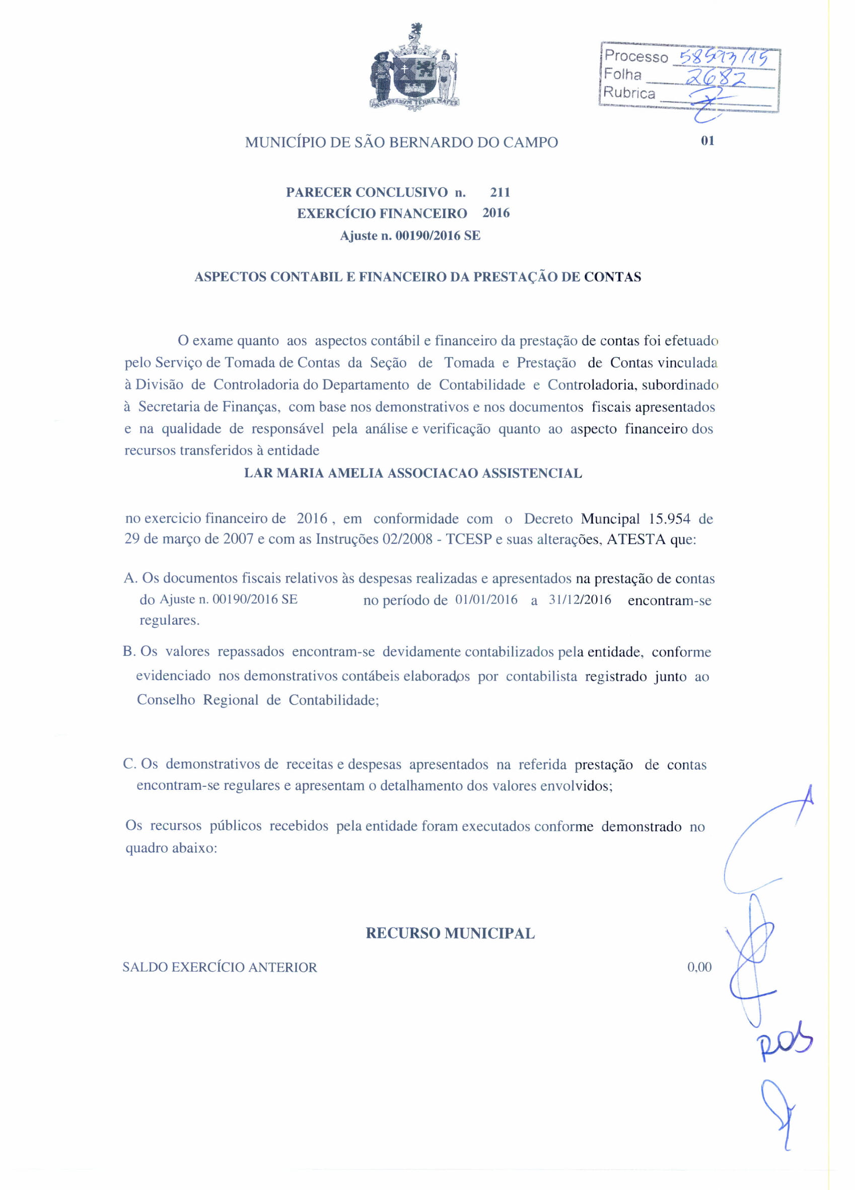 Maria Amélia - Análise e Parecer Conclusivo 2016-4