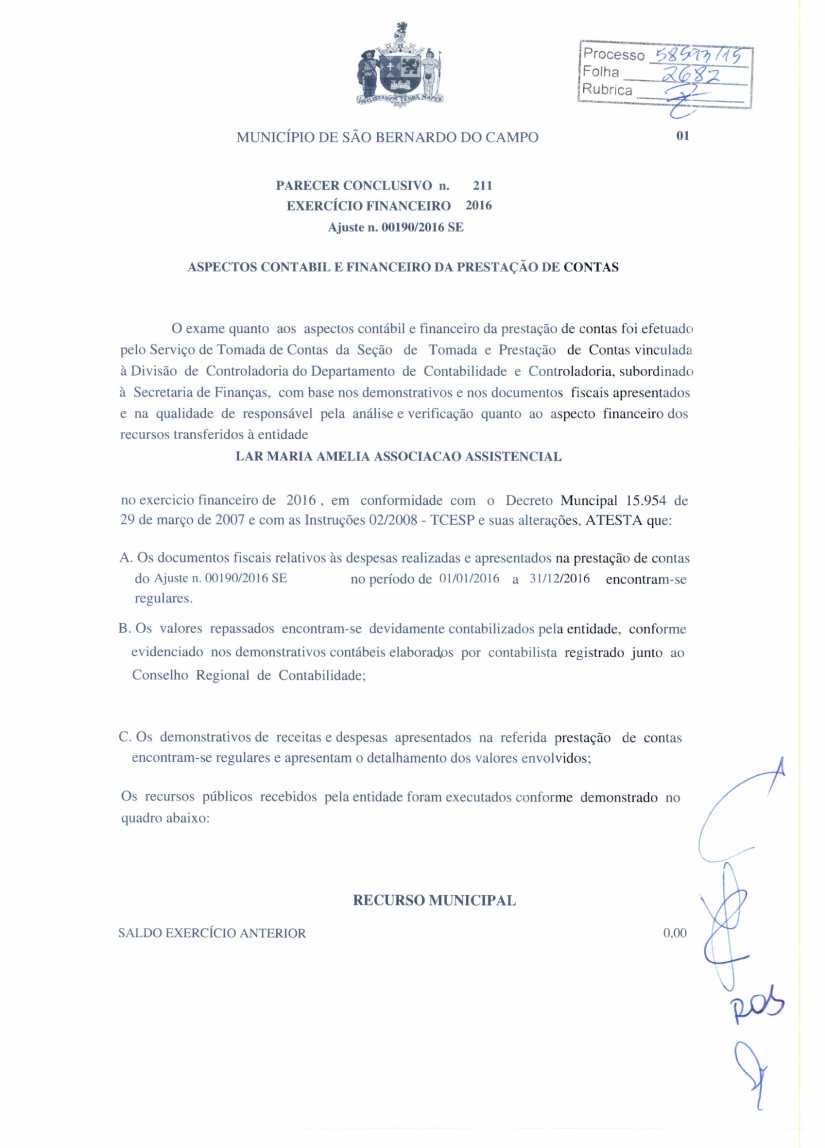 Maria Amélia - Análise e Parecer Conclusivo 2016-4