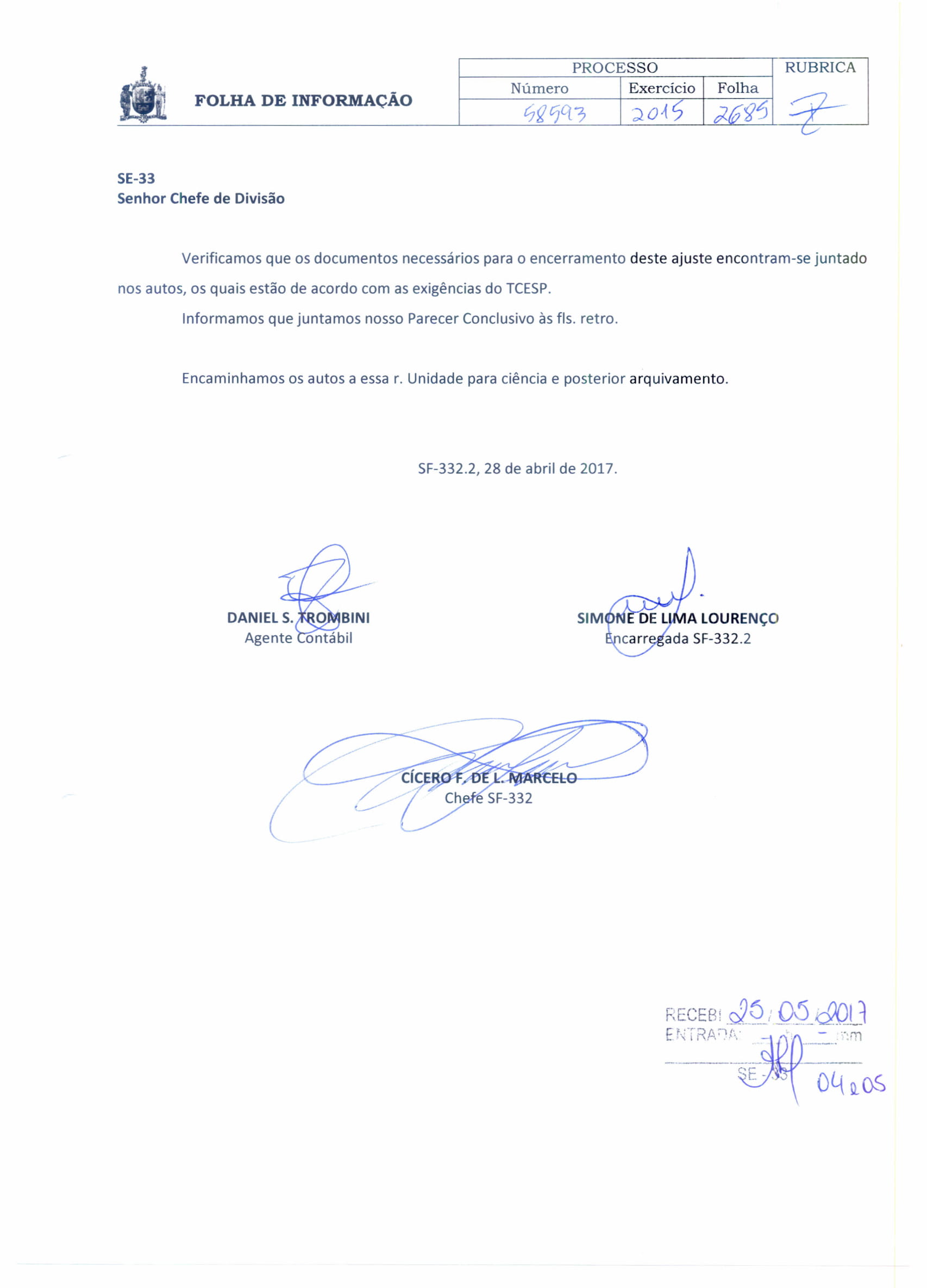 Maria Amélia - Análise e Parecer Conclusivo 2016-7