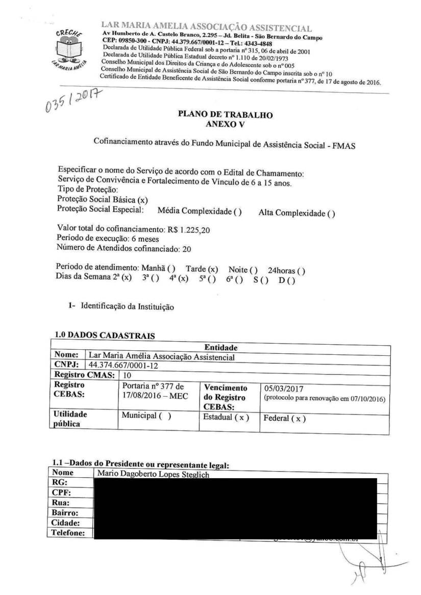 PLANO DE TRABALHO FMAS 2017-01