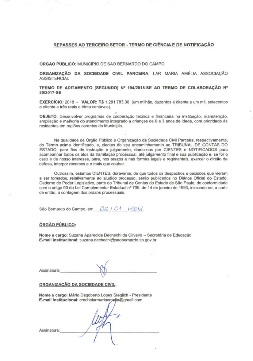 TERMO DE ADITAMENTO EDUCAÇÃO 2018-1