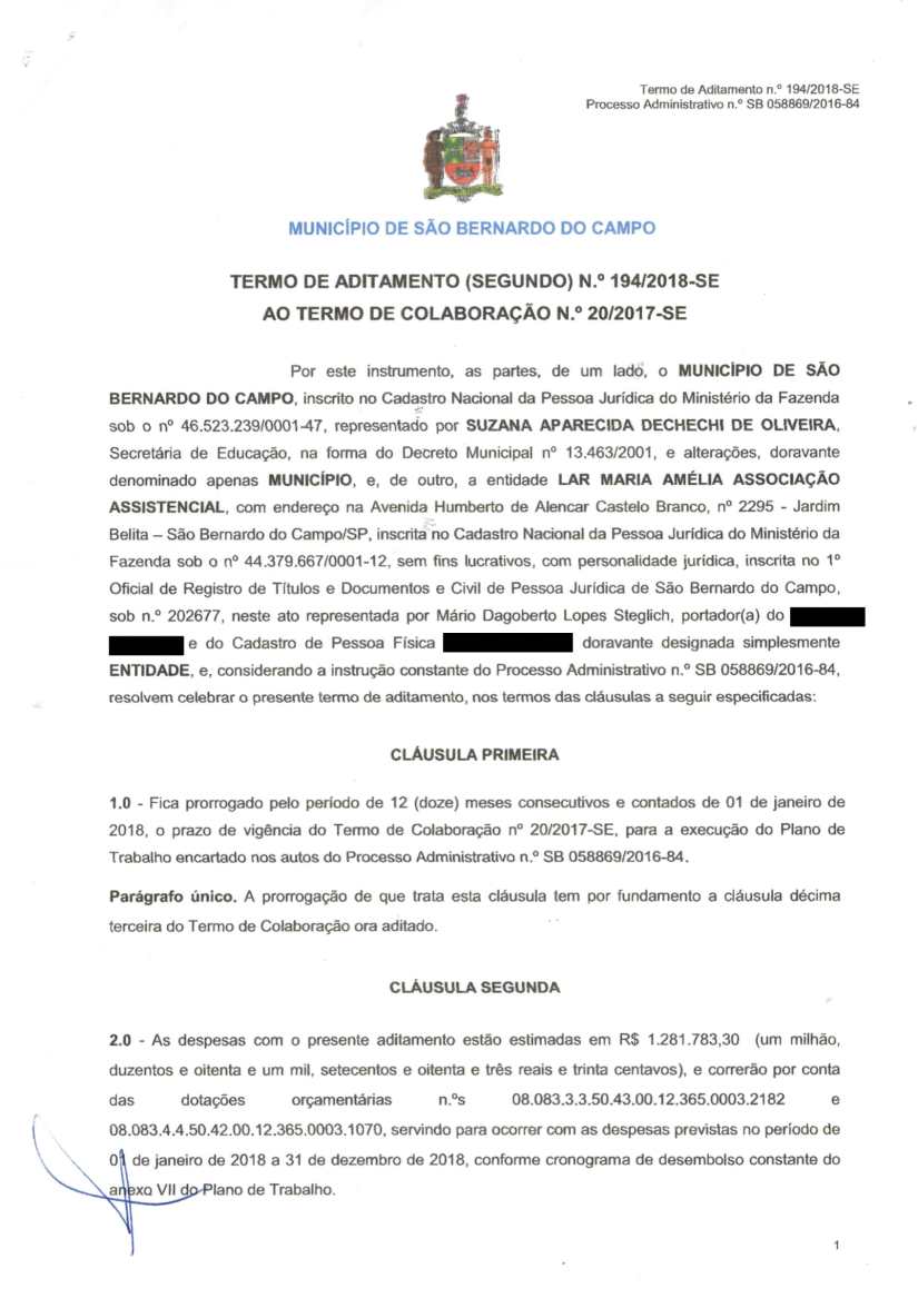 TERMO DE ADITAMENTO EDUCAÇÃO 2018-2