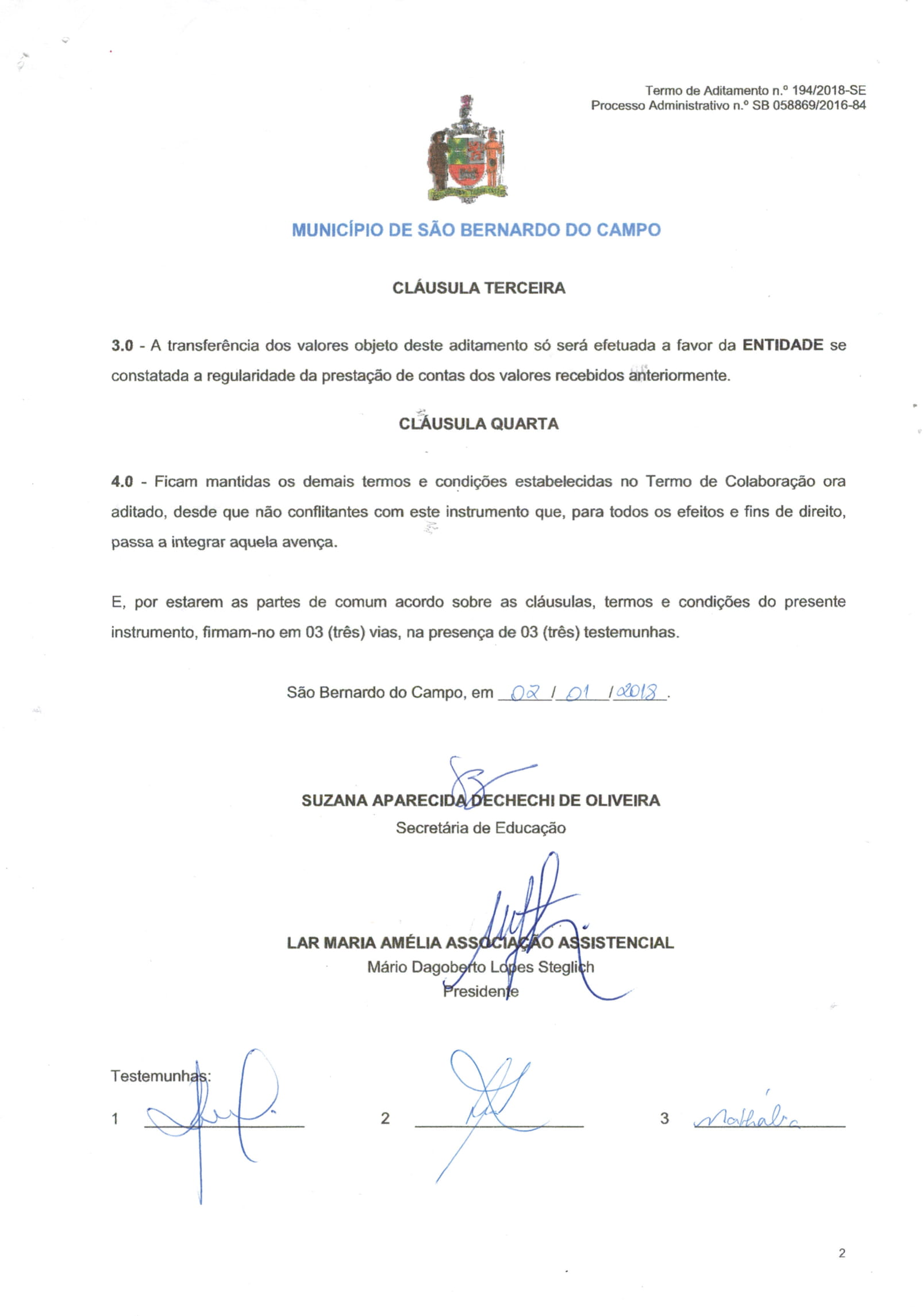 TERMO DE ADITAMENTO EDUCAÇÃO 2018-3