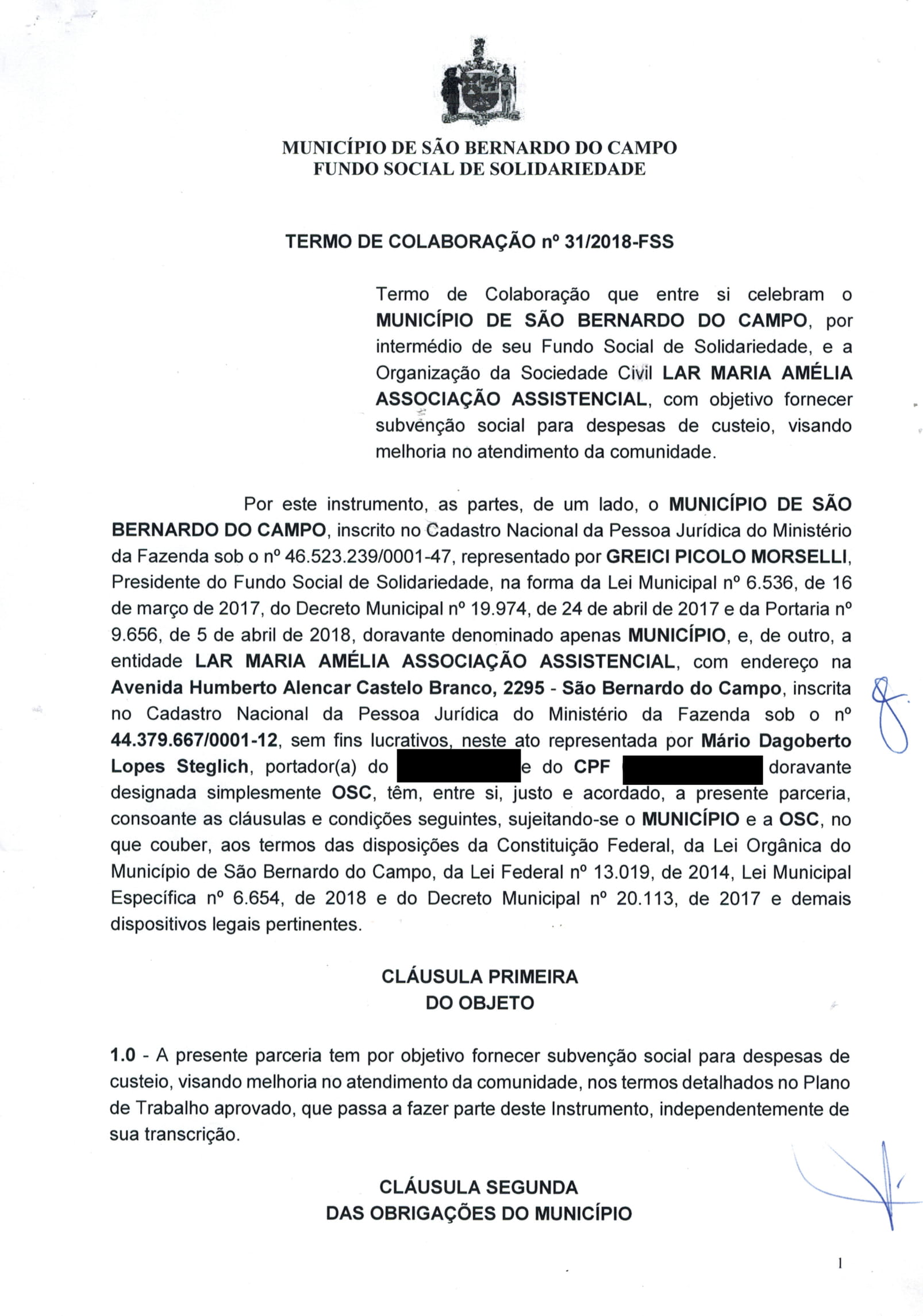 TERMO DE COLABORAÇÃO 31 2018 FSS-01